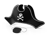 Chapeau de pirate et cache oculaire, 14cm