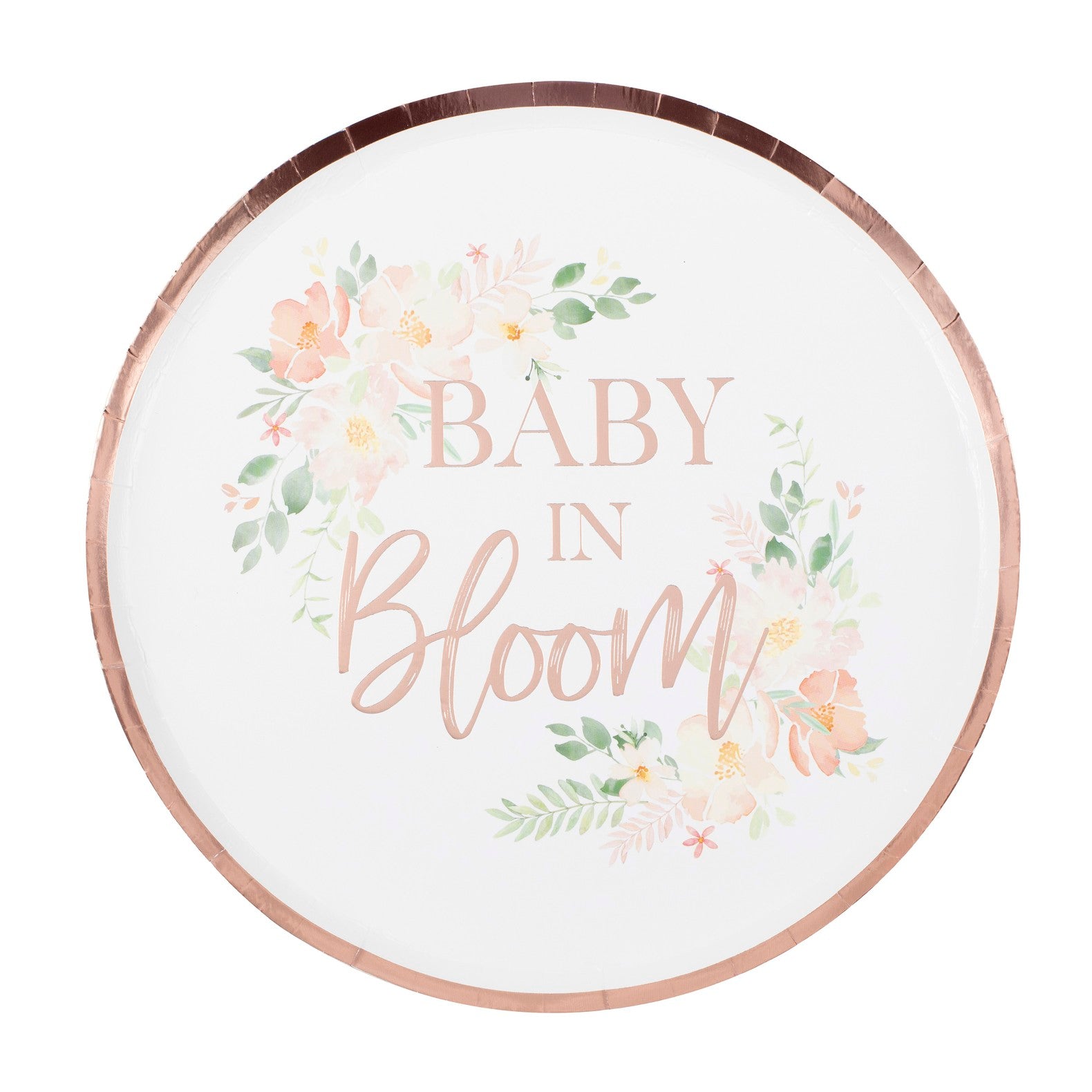 Assiettes "Baby in bloom" Baby shower x 8