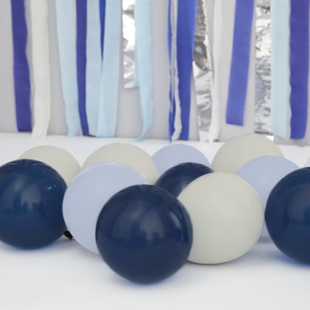 Pack de 40 ballons bleu, navy et gris