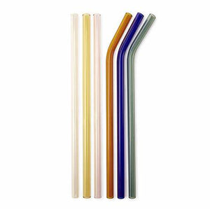 Pailles multicolores réutilisables en verre