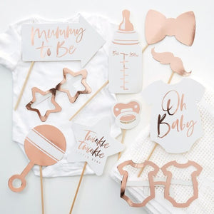 Photo booth baby shower Rose Gold